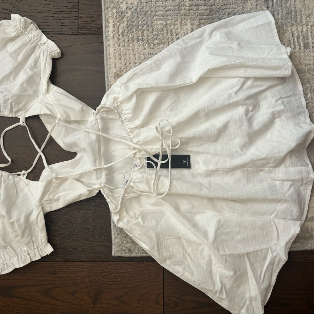 LULUS BRAND NEW White Puff Sleeve Dress